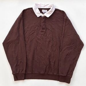Vintage Y2K Arizona Jean Co Brown Long Sleeve Polo Rugby Size Men’s Large